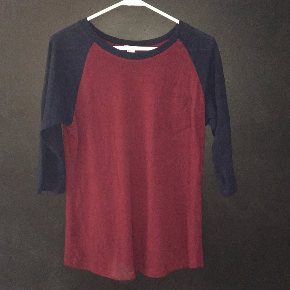 Navy And Maroon Baseball Tee